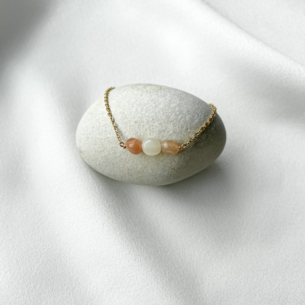 Natural stones minimal bracelets_gold plated stainless steel