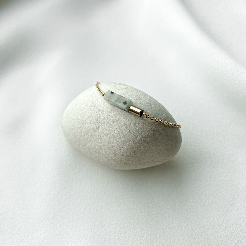 Natural stones minimal bracelets_gold plated stainless steel