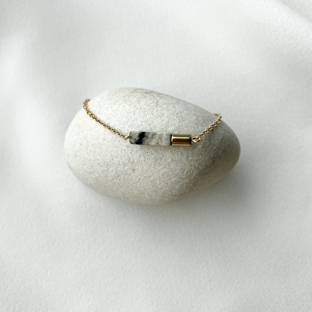 Natural stones minimal bracelets_gold plated stainless steel
