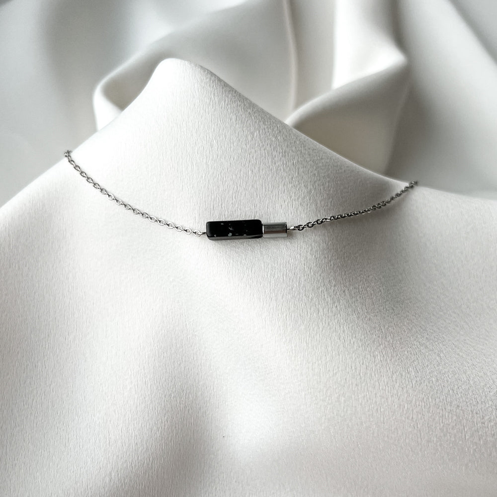 Obsidian chain necklace