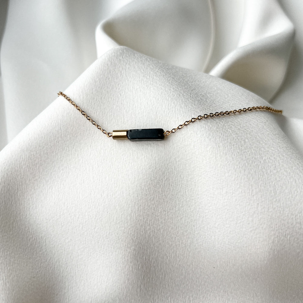 Obsidian chain necklace