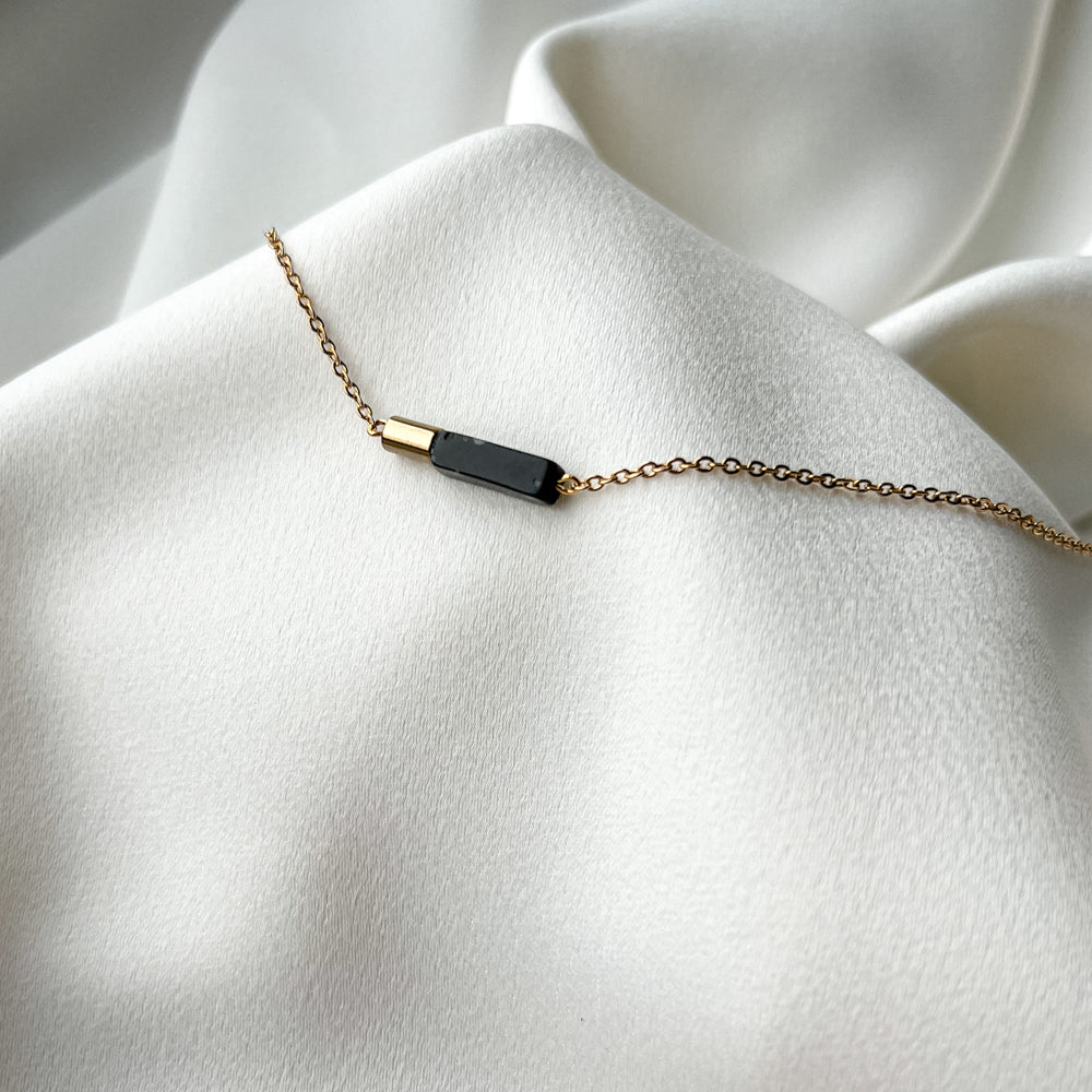 Obsidian chain necklace