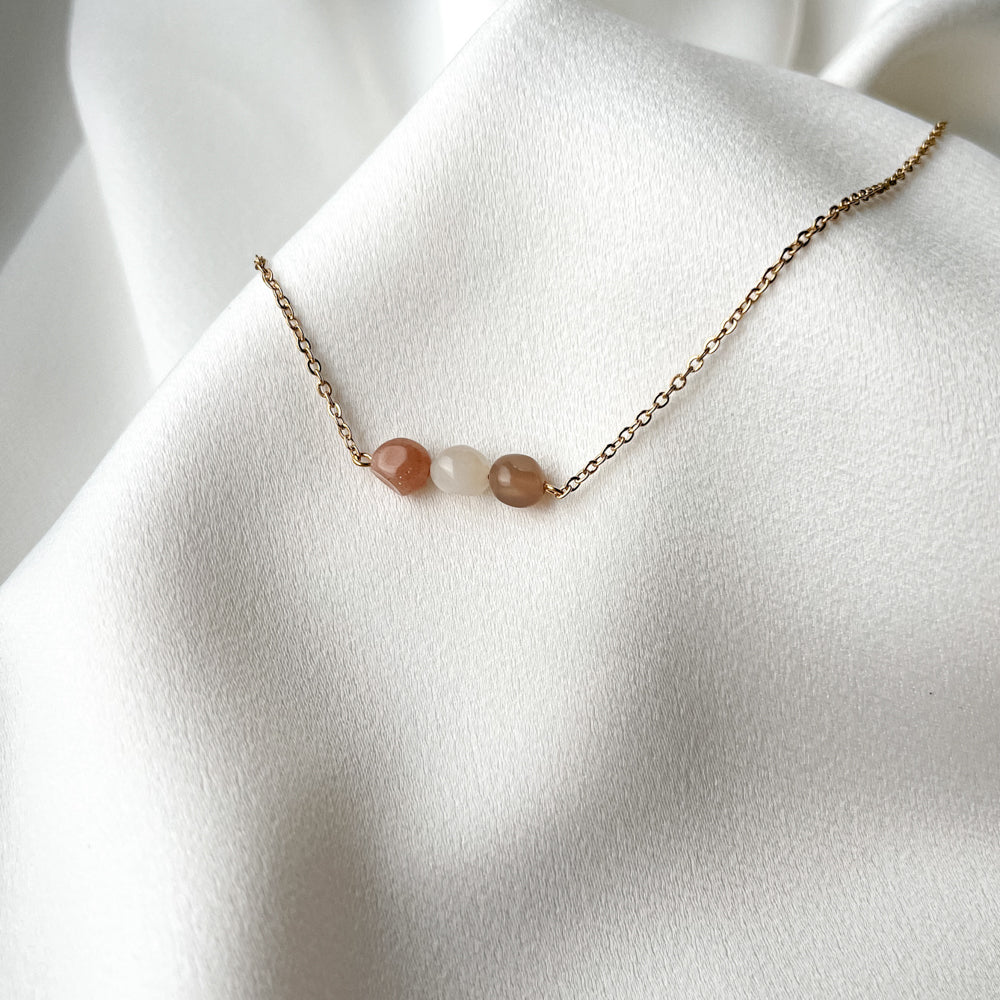 Moon stone chain necklace