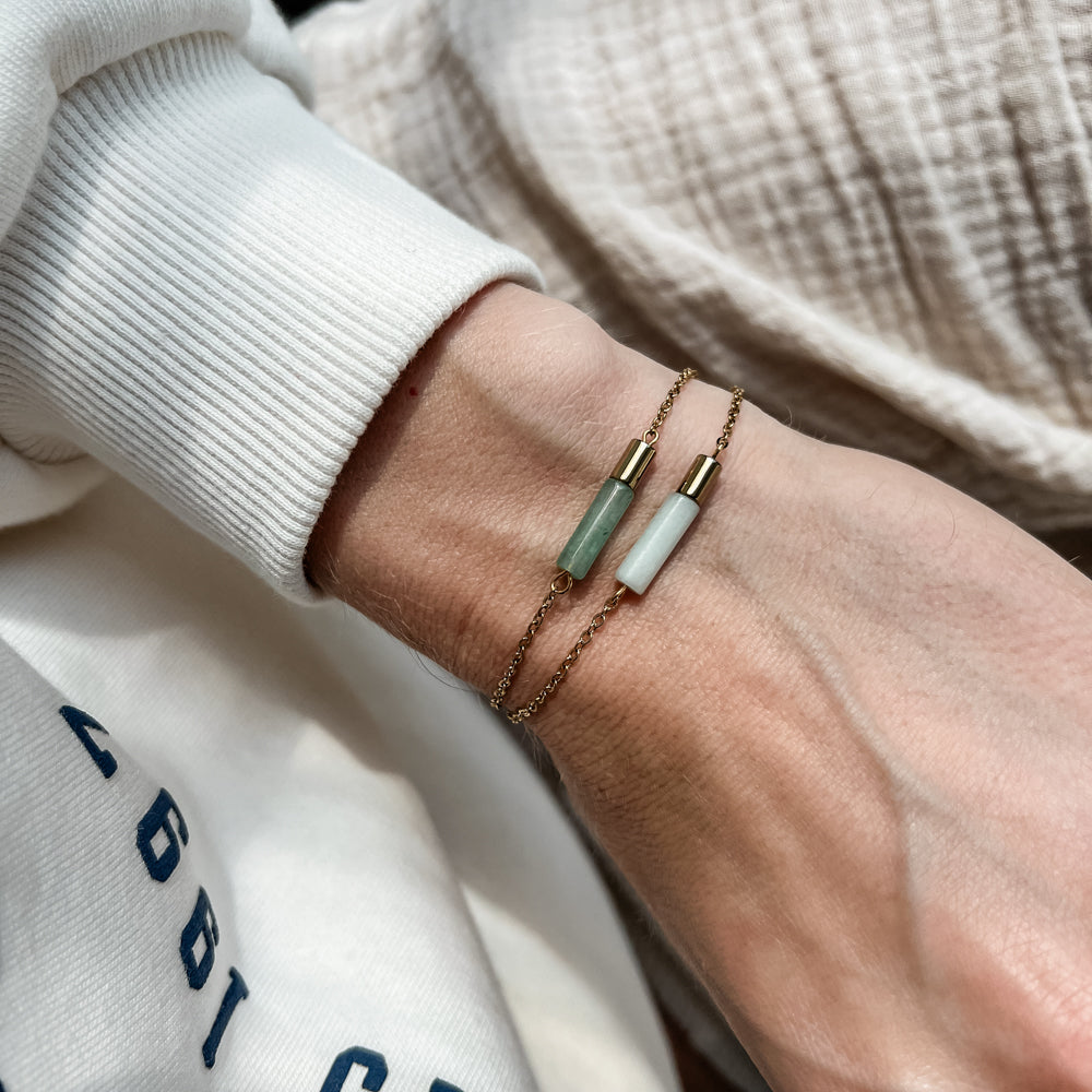 Natural stones minimal bracelets_gold plated stainless steel