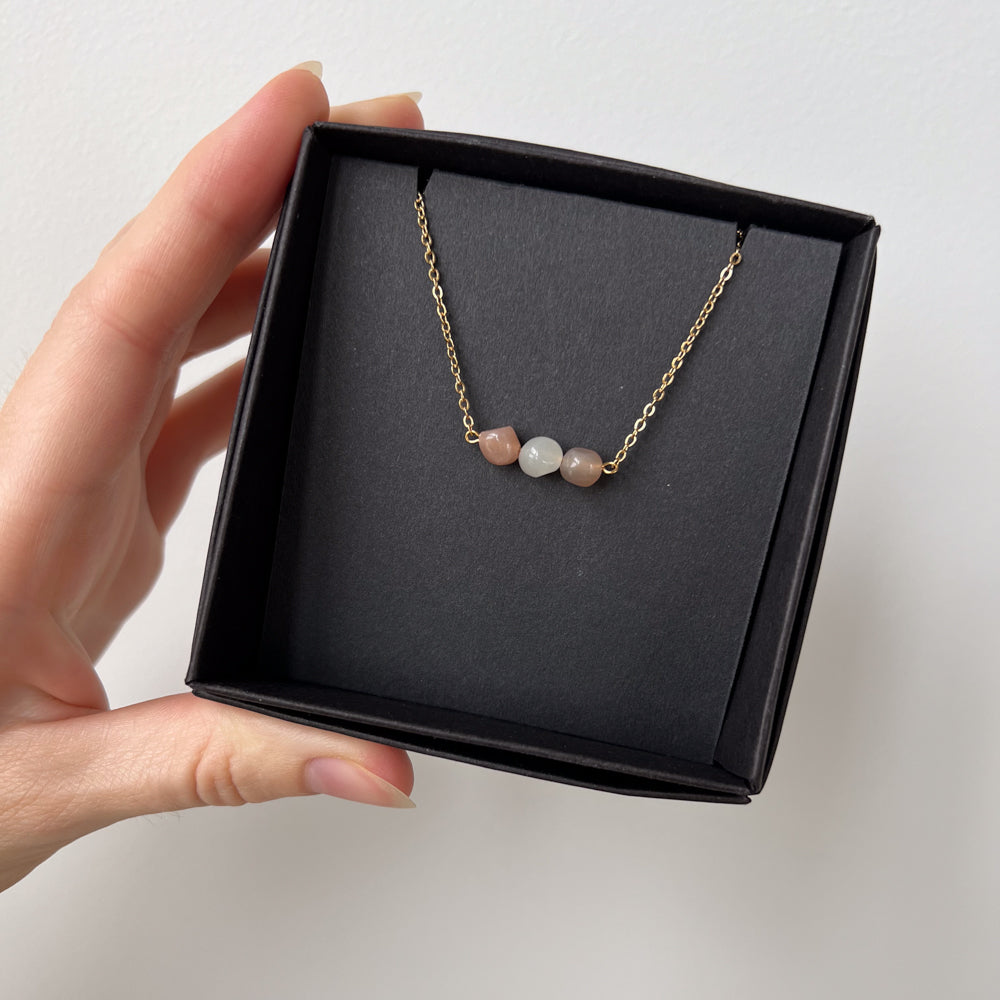Moon stone chain necklace