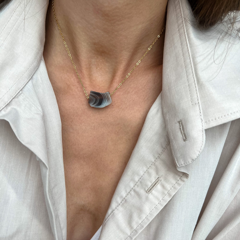 Agate chain necklace