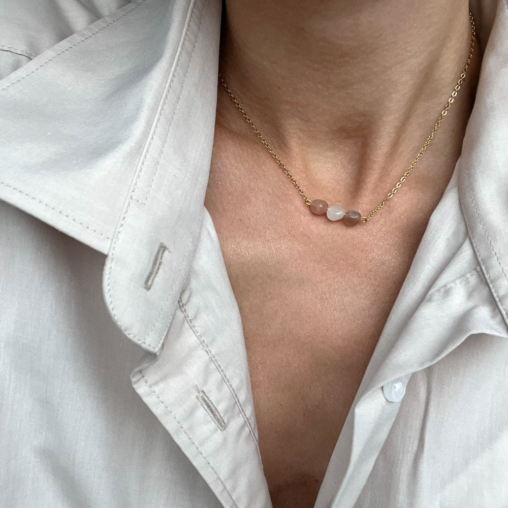 Moon stone chain necklace