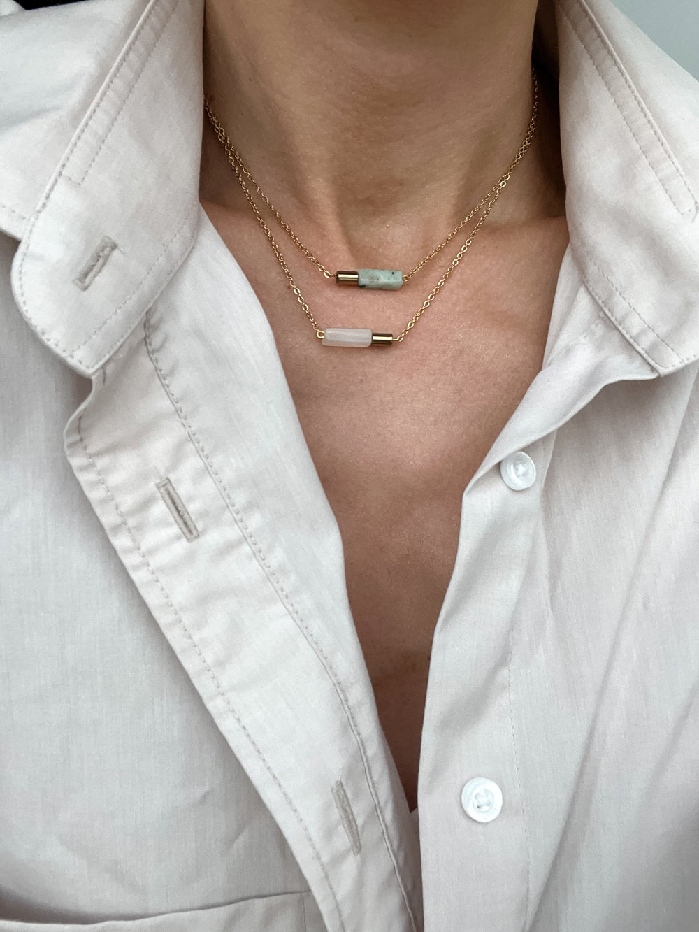 African turquoise chain necklace