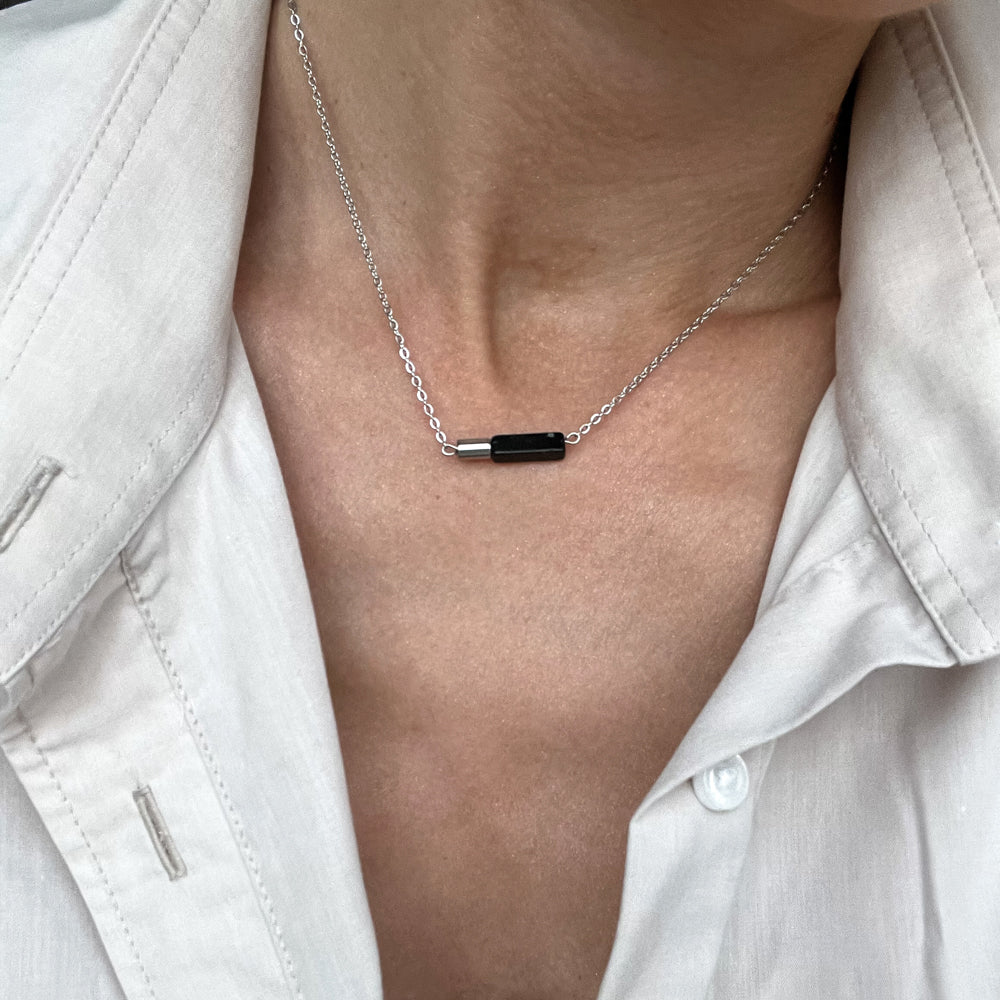 Obsidian chain necklace