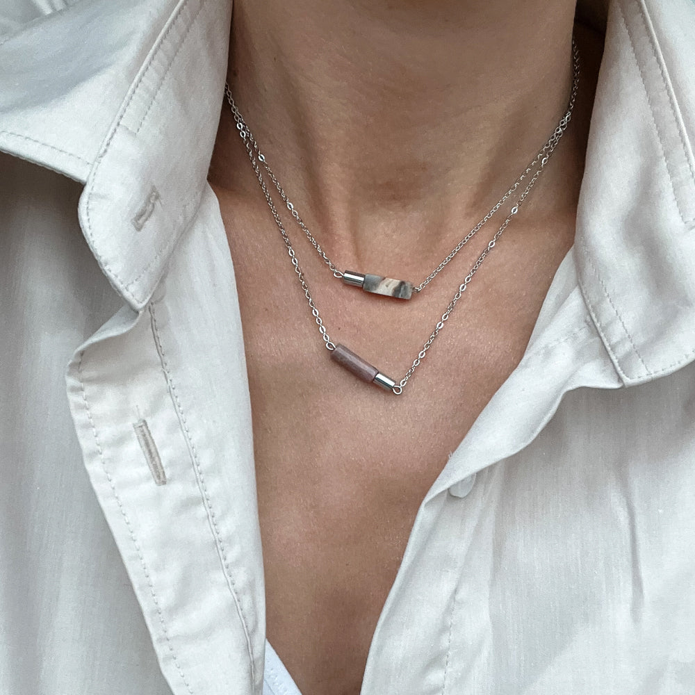 Rhodonit chain necklace