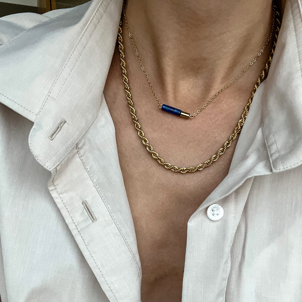 Lazurite chain necklace