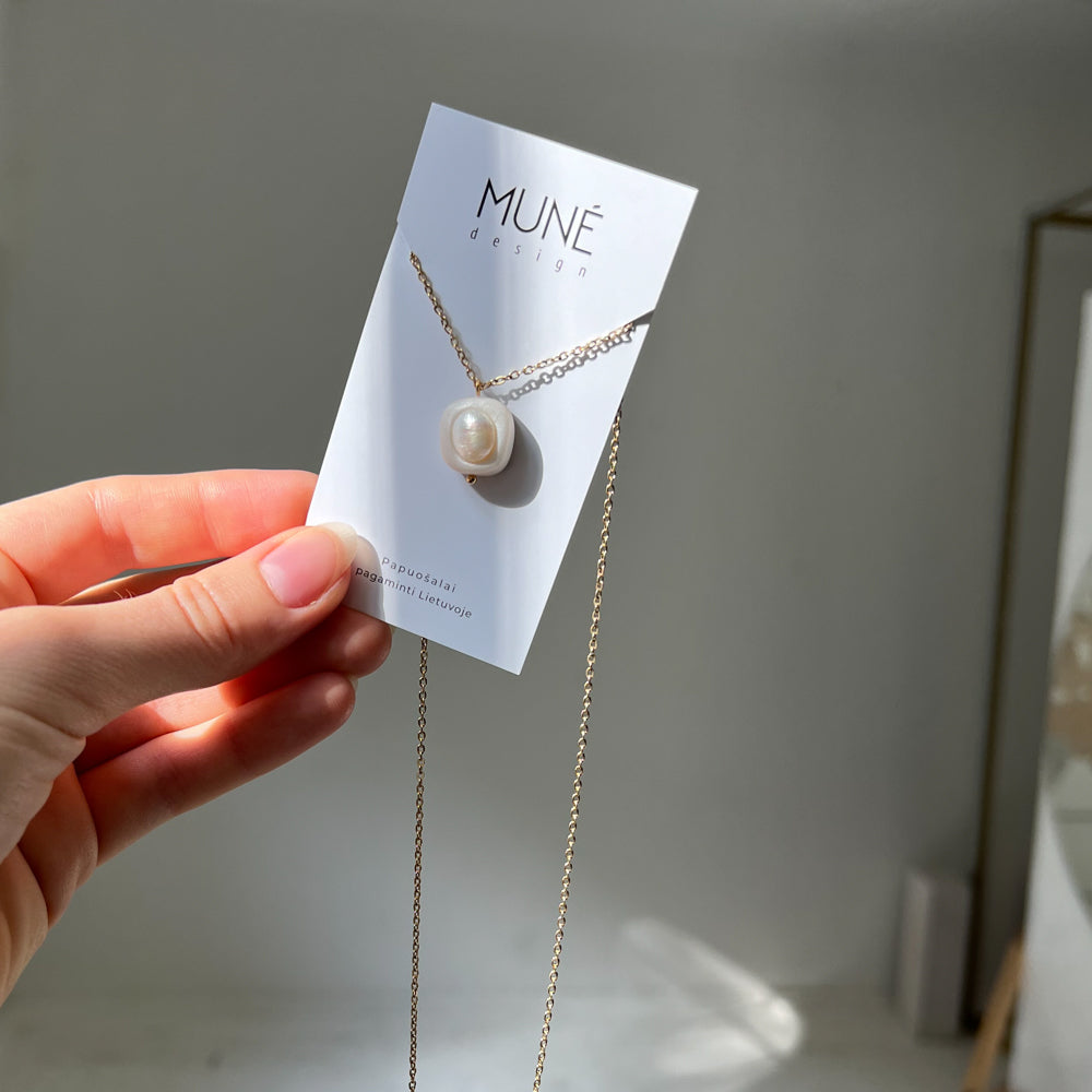 River pearl chain necklace | Light
