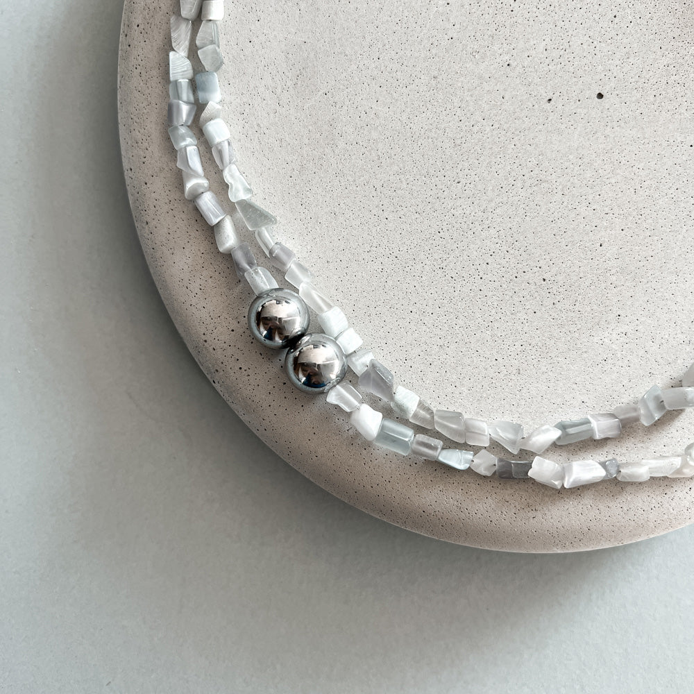 Long grey necklace