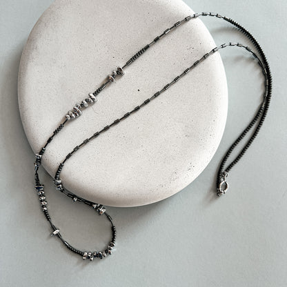 Long hematite necklace