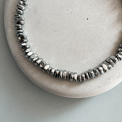 Modern hematite necklace