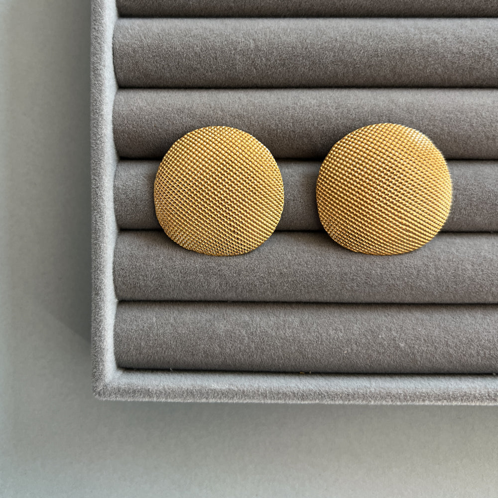 Big gold colour modern stud earrings