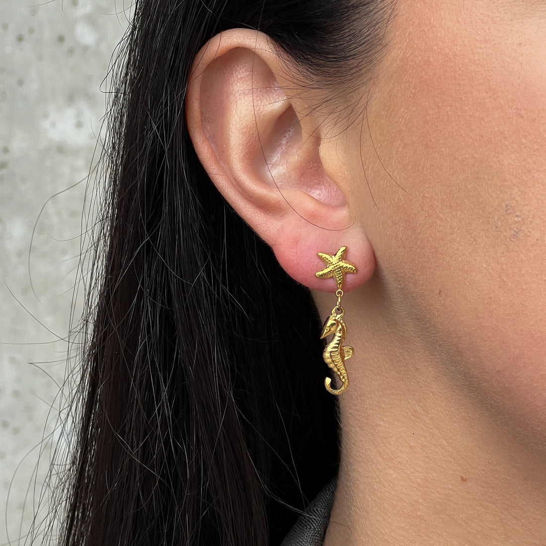 Gold colour summery earrings