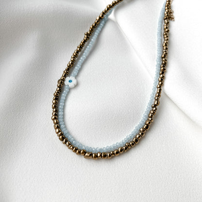 Double Necklace - Blue -