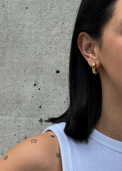 Gold colour hoop earrings