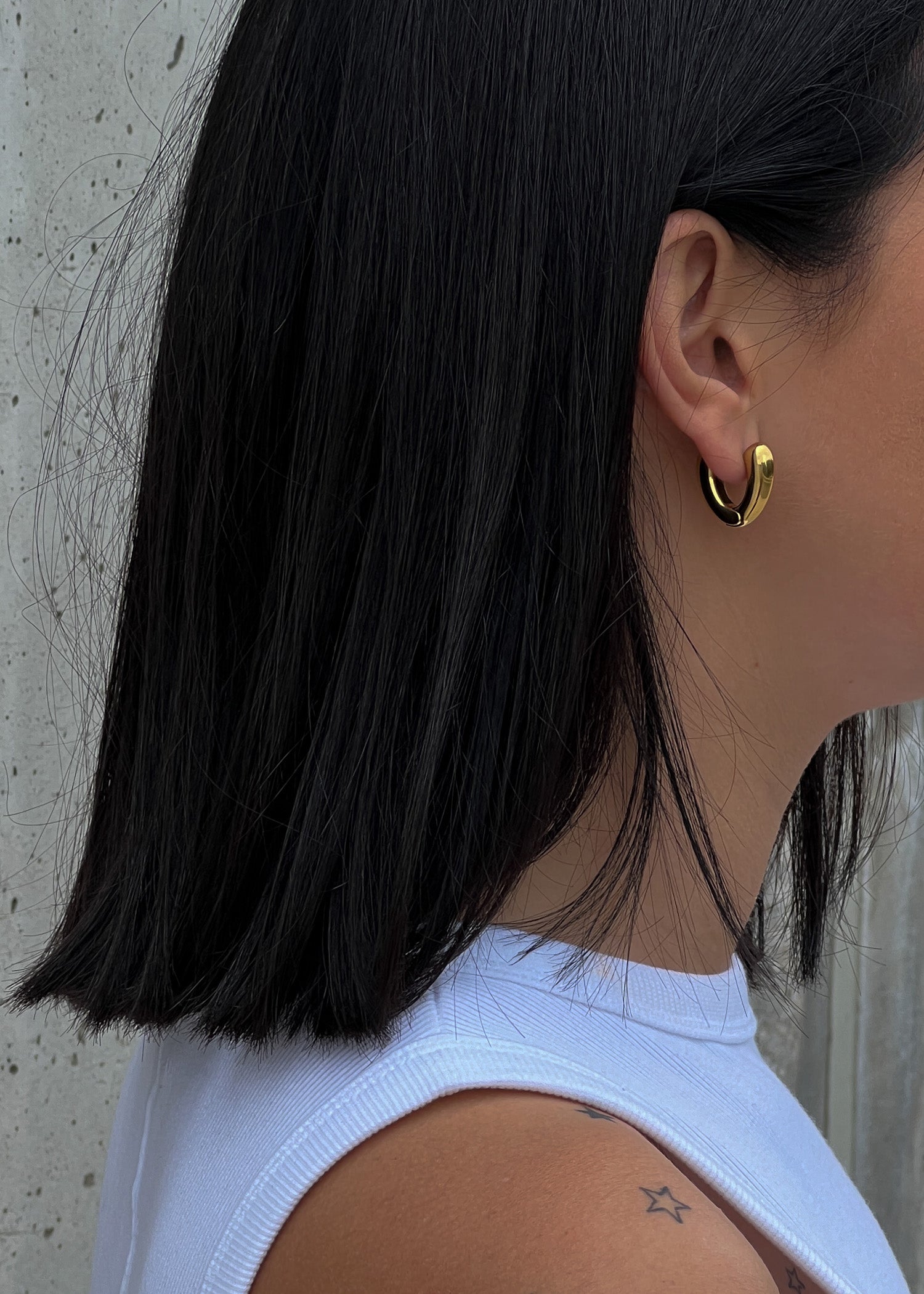 Gold colour hoop earrings