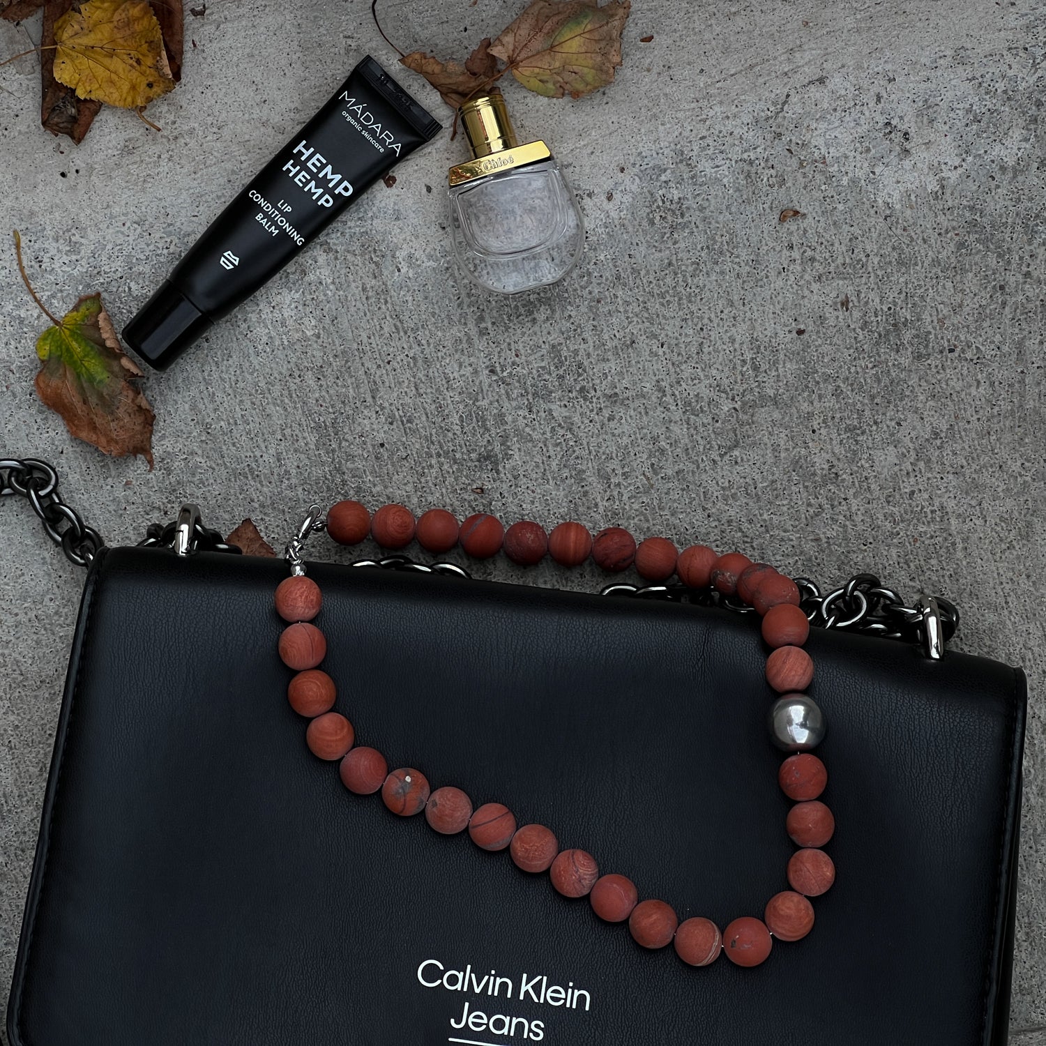 Oversized red jasper necklace