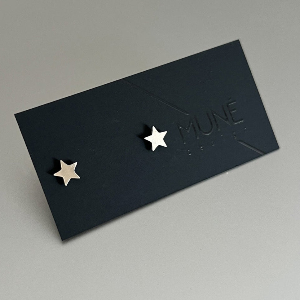 Stainless steel tiny star stud earrings