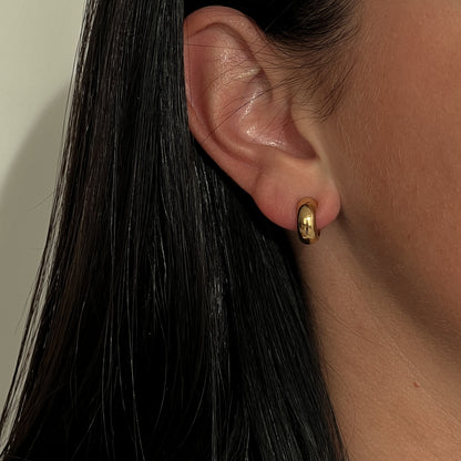 Gold colour hoop earrings (12 mm)