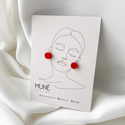 Stud earrings | Red hearts