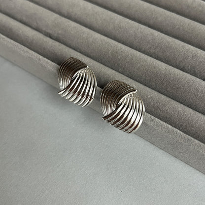 Vintage style silver colour stud earrings