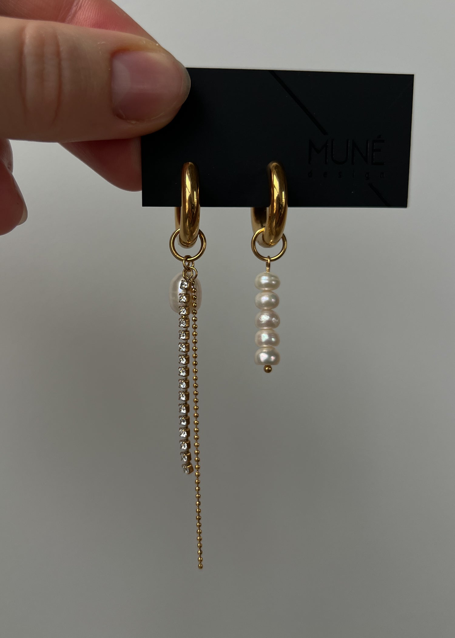 Gold colour hoops with pendants