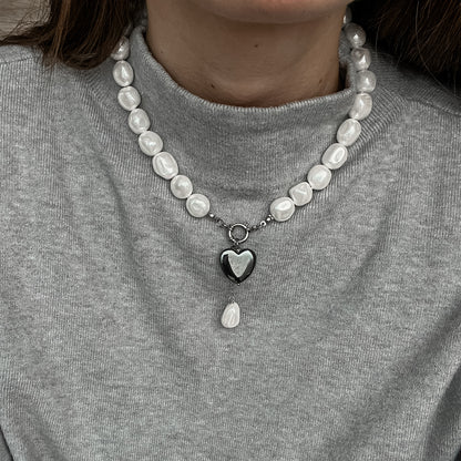 Pearl heart necklace