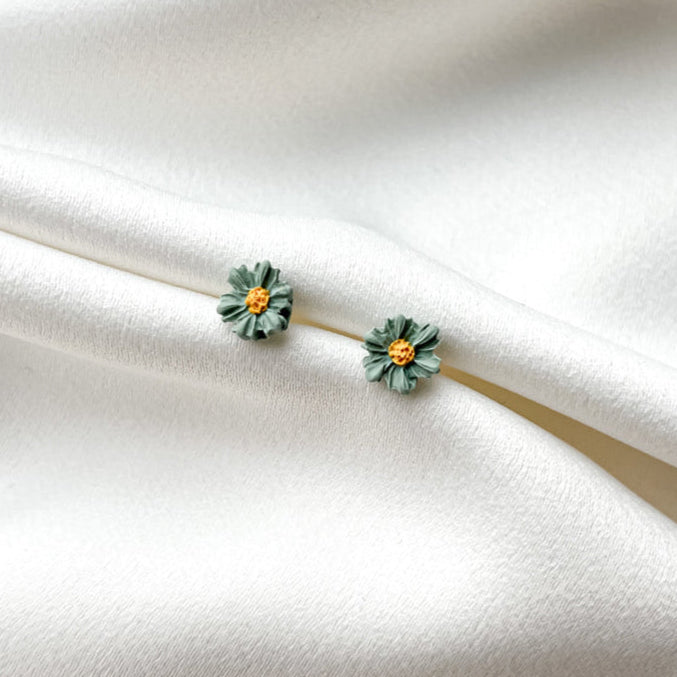 Auskarai | Daisies_small_green