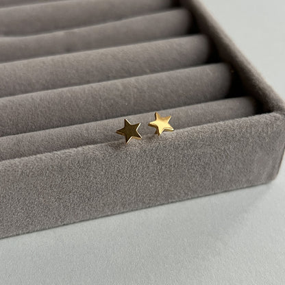 Gold colour tiny star stud earrings