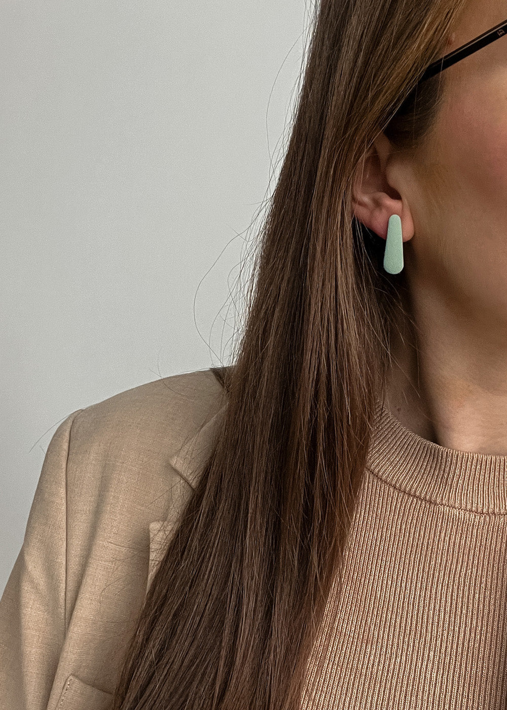 Stud earrings | Drops_green