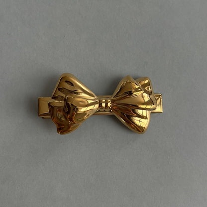 Gold colour hair clip_ribbon