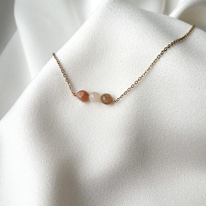 Moon stone chain necklace