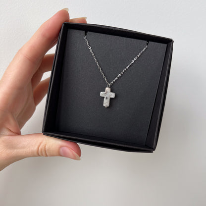 Agate cross chain necklace
