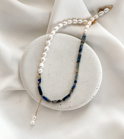 Sodalite and Pearl Necklace