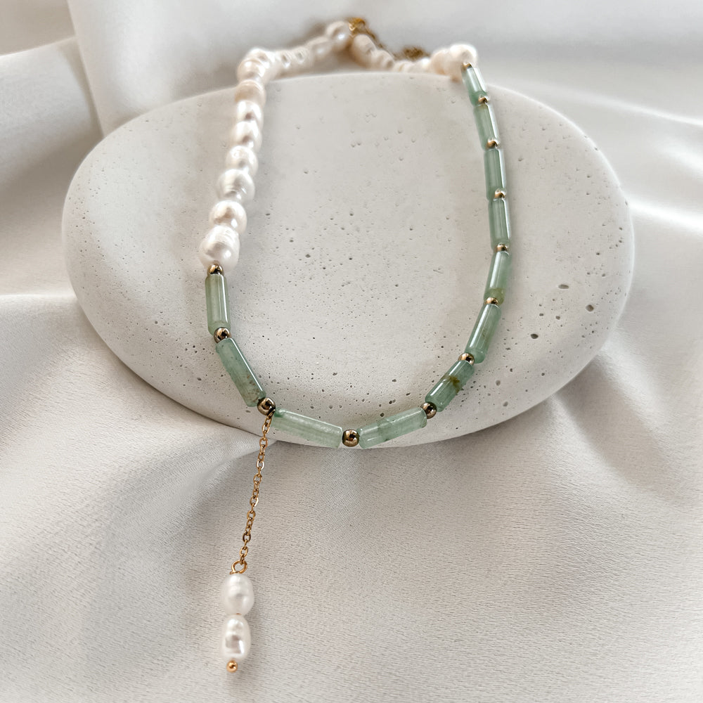 Aventurine and Pearl Necklace