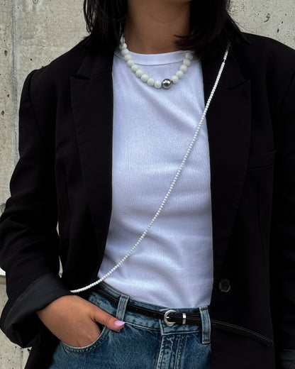 Oversized white necklace