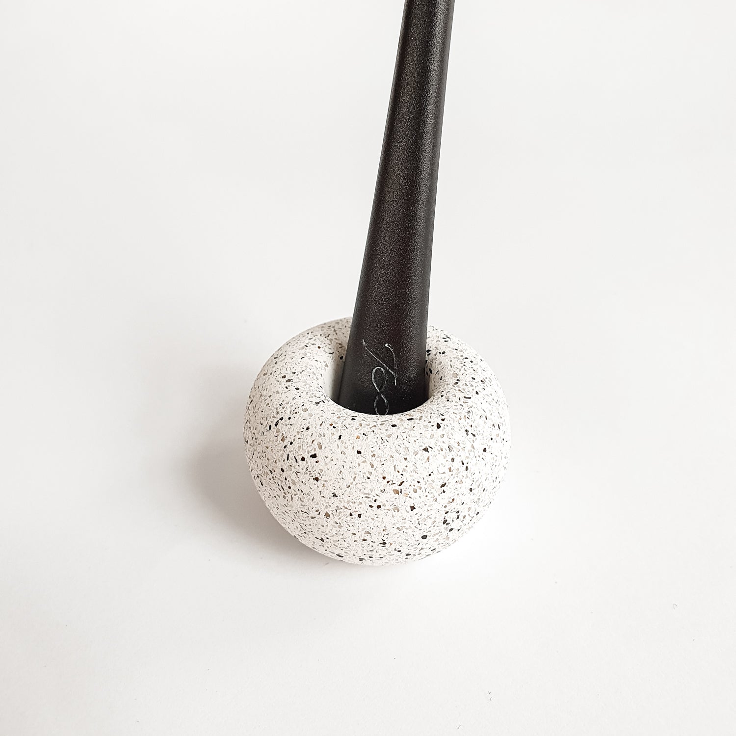 Toothbrush or pen holder white granite