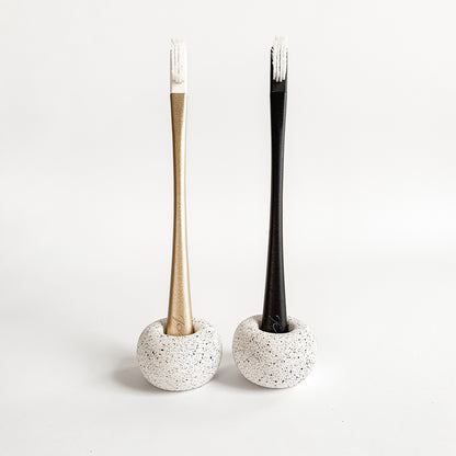 Toothbrush or pen holder white granite