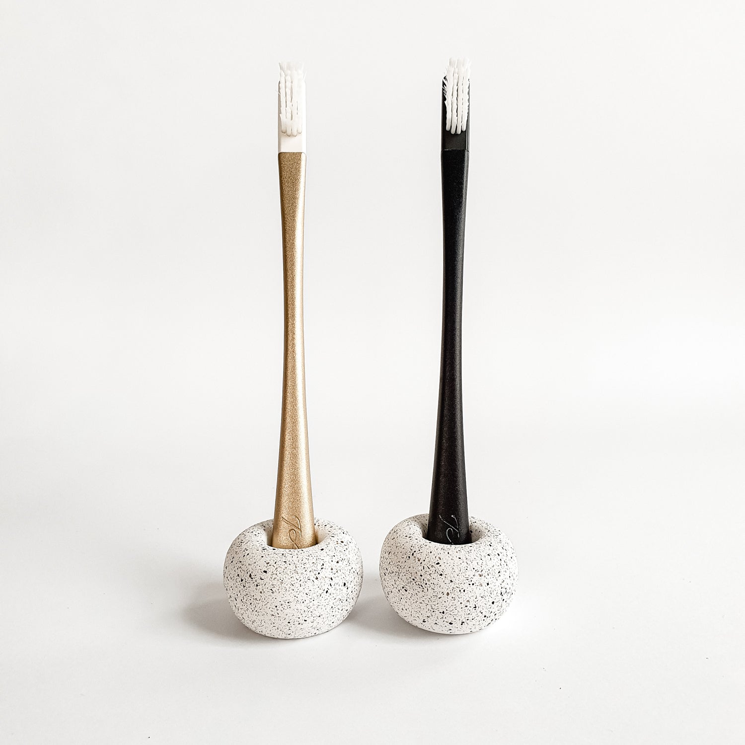 Toothbrush or pen holder white granite