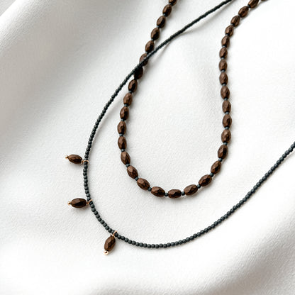 Necklace set - Minimal grey/copper -