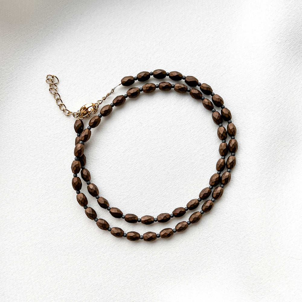 Necklace set - Minimal grey/copper -