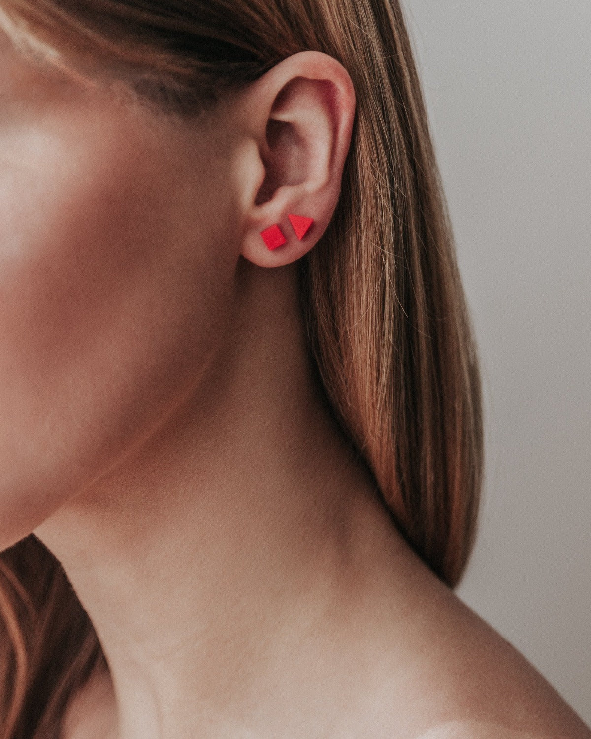 Tiny Stud Earrings - TK- Red